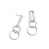 Linked Hoop Dangle Earrings - Silver